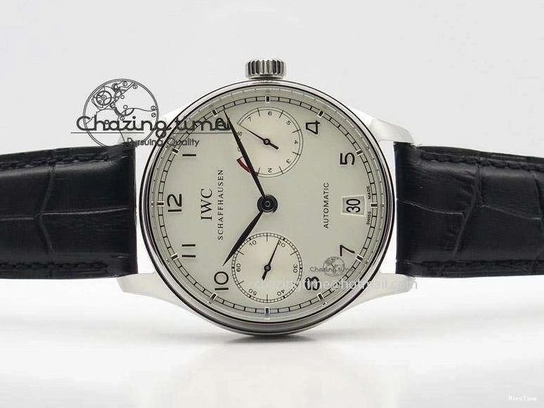 MIROTIME 0125 Bold Portuguese Real PR IW500704 ZF 1:1 Best Edition On Black Leather Strap A 7374